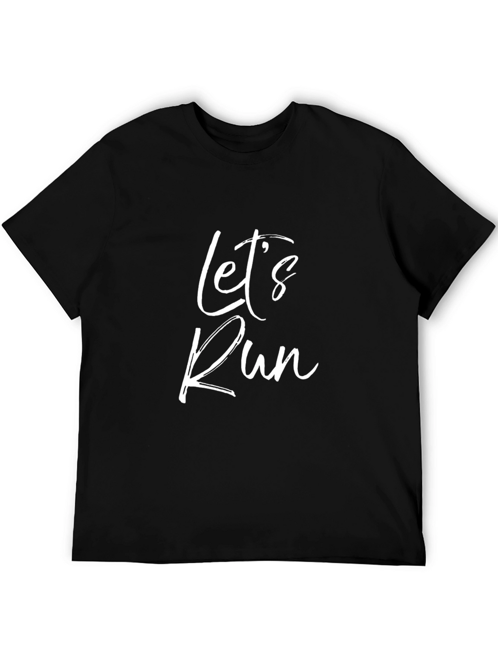 Lets Run Graphic T-Shirt - Black Cotton Tee