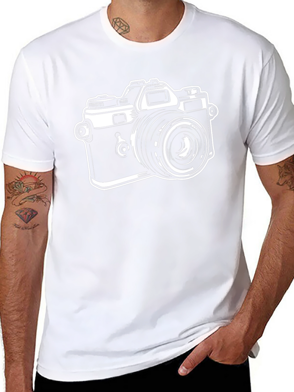 Retro Camera Graphic Tee - Classic Black T-Shirt