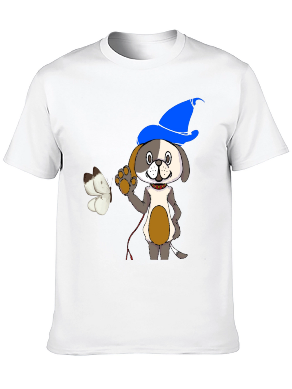 Cartoon Dog Wizard Black T-Shirt
