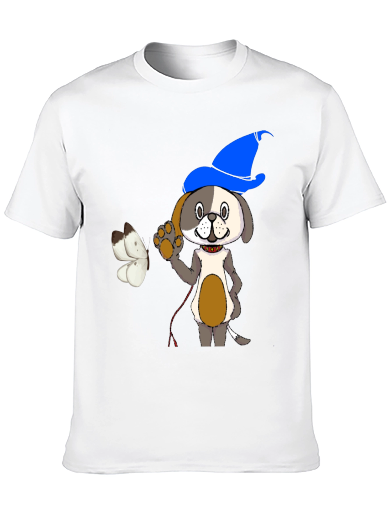 Cartoon Dog Wizard Black T-Shirt