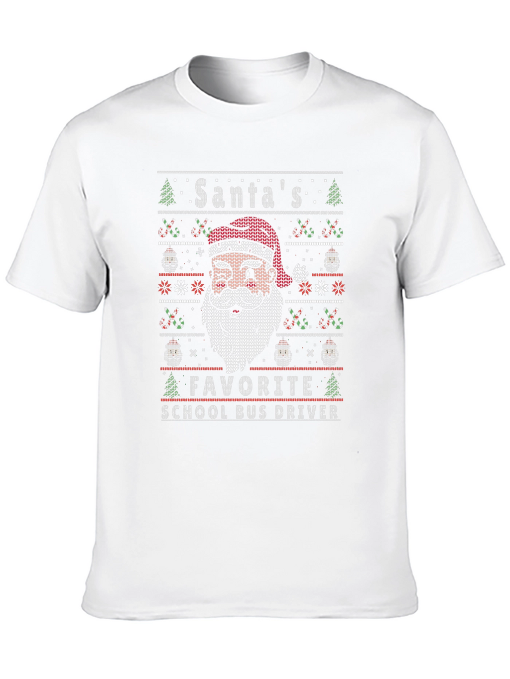 Santas Favorite School Bus Driver Ugly Christmas T-Shirt
