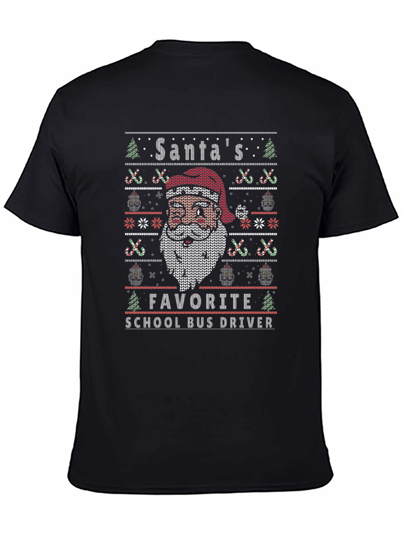 Santas Favorite School Bus Driver Ugly Christmas T-Shirt
