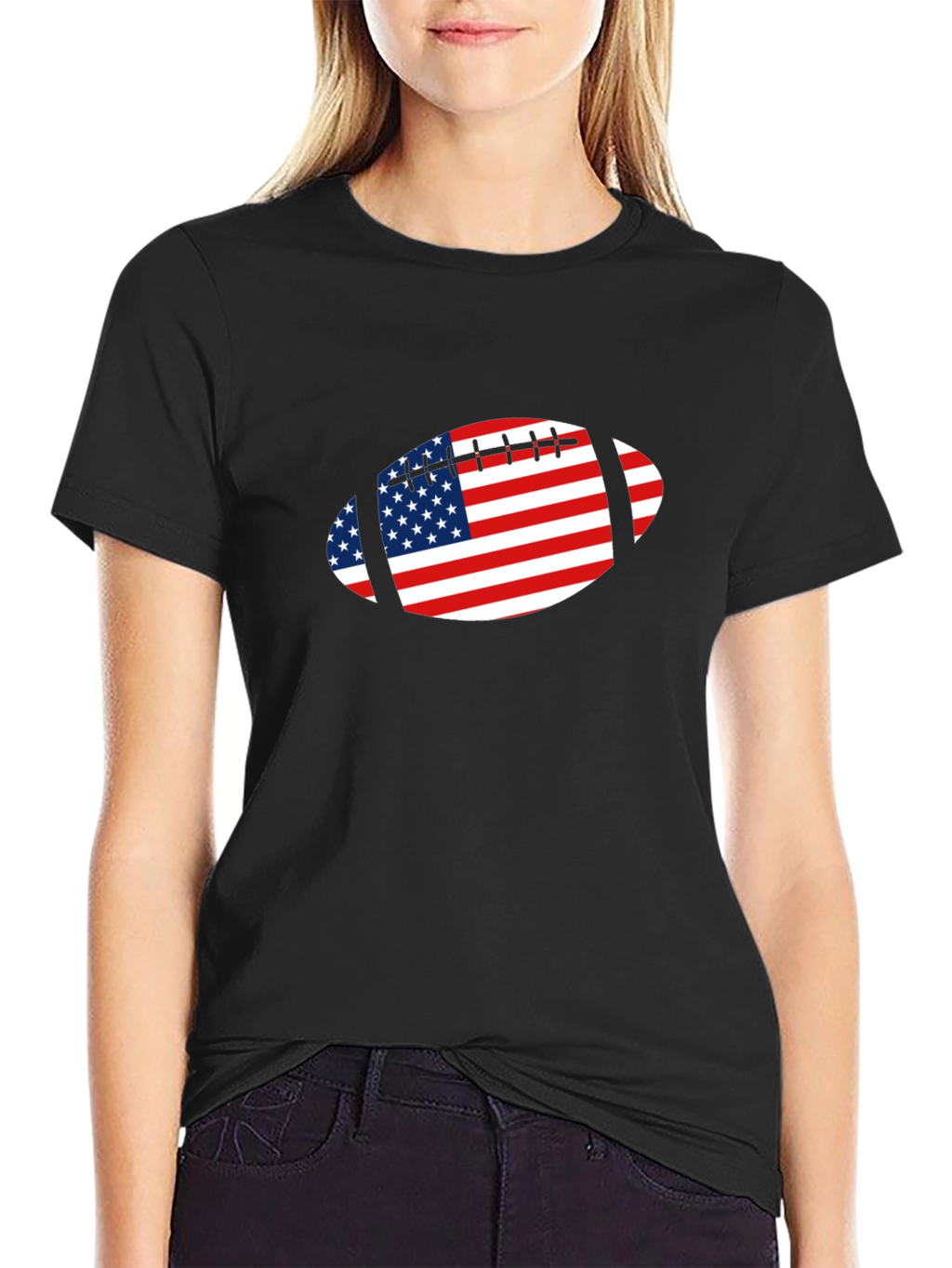 American Football USA Flag Graphic Tee