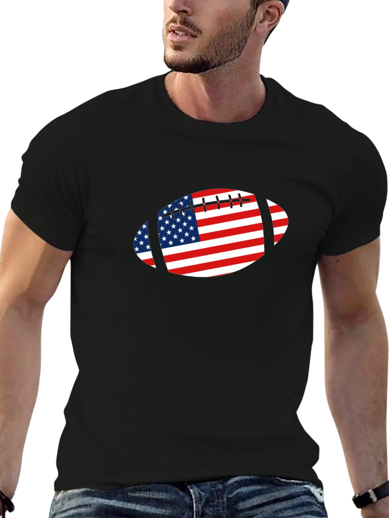 American Football USA Flag Graphic Tee