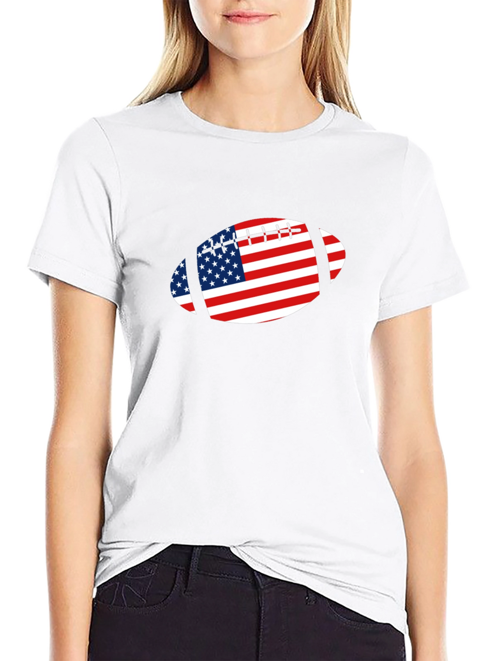 American Football USA Flag Graphic Tee