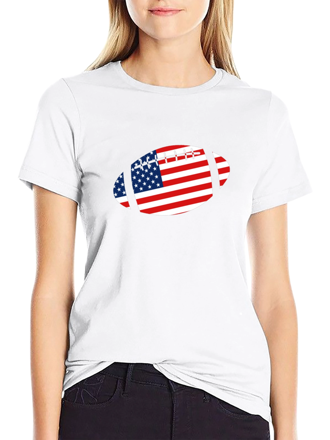 American Football USA Flag Graphic Tee
