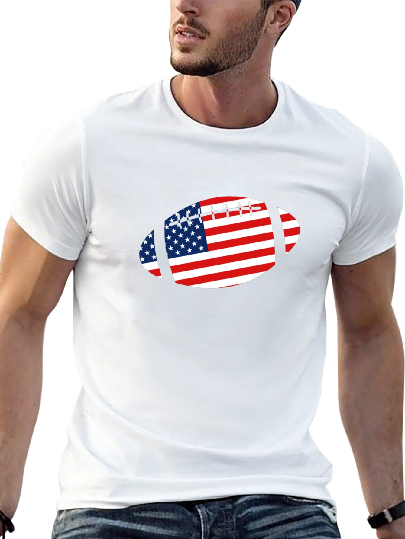 American Football USA Flag Graphic Tee