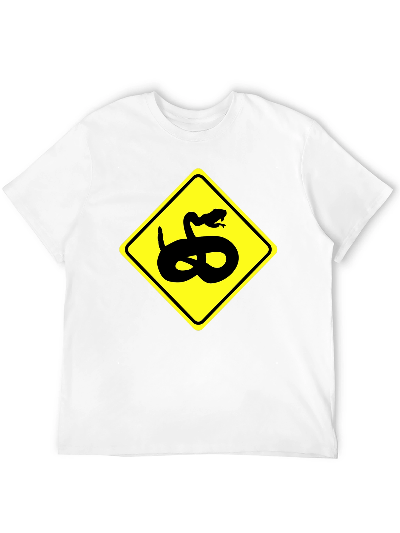Snake Warning Sign Graphic Tee - Black