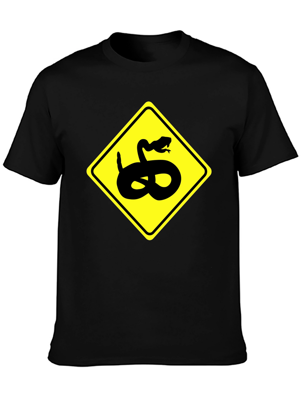 Snake Warning Sign Graphic Tee - Black