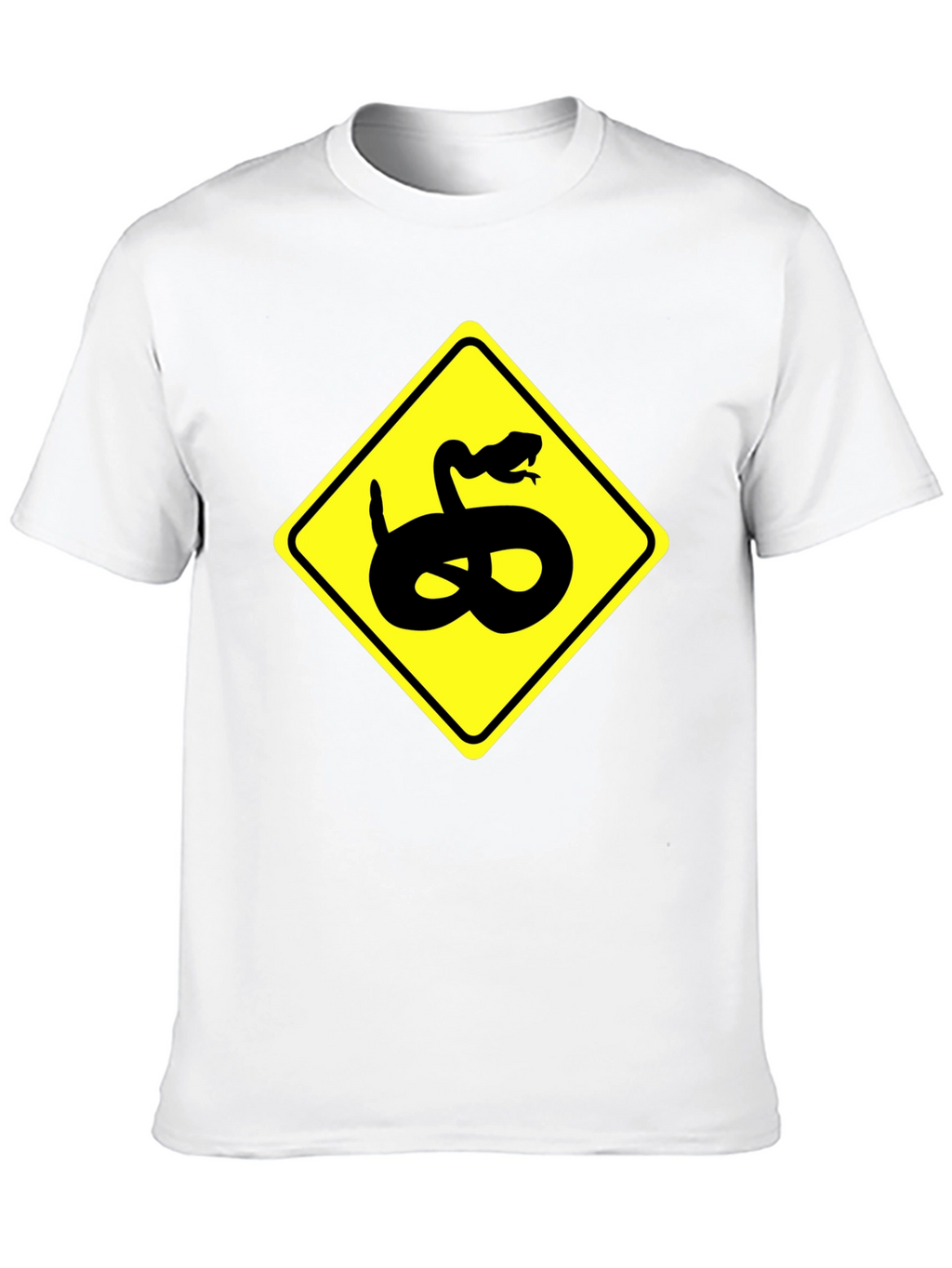 Snake Warning Sign Graphic Tee - Black