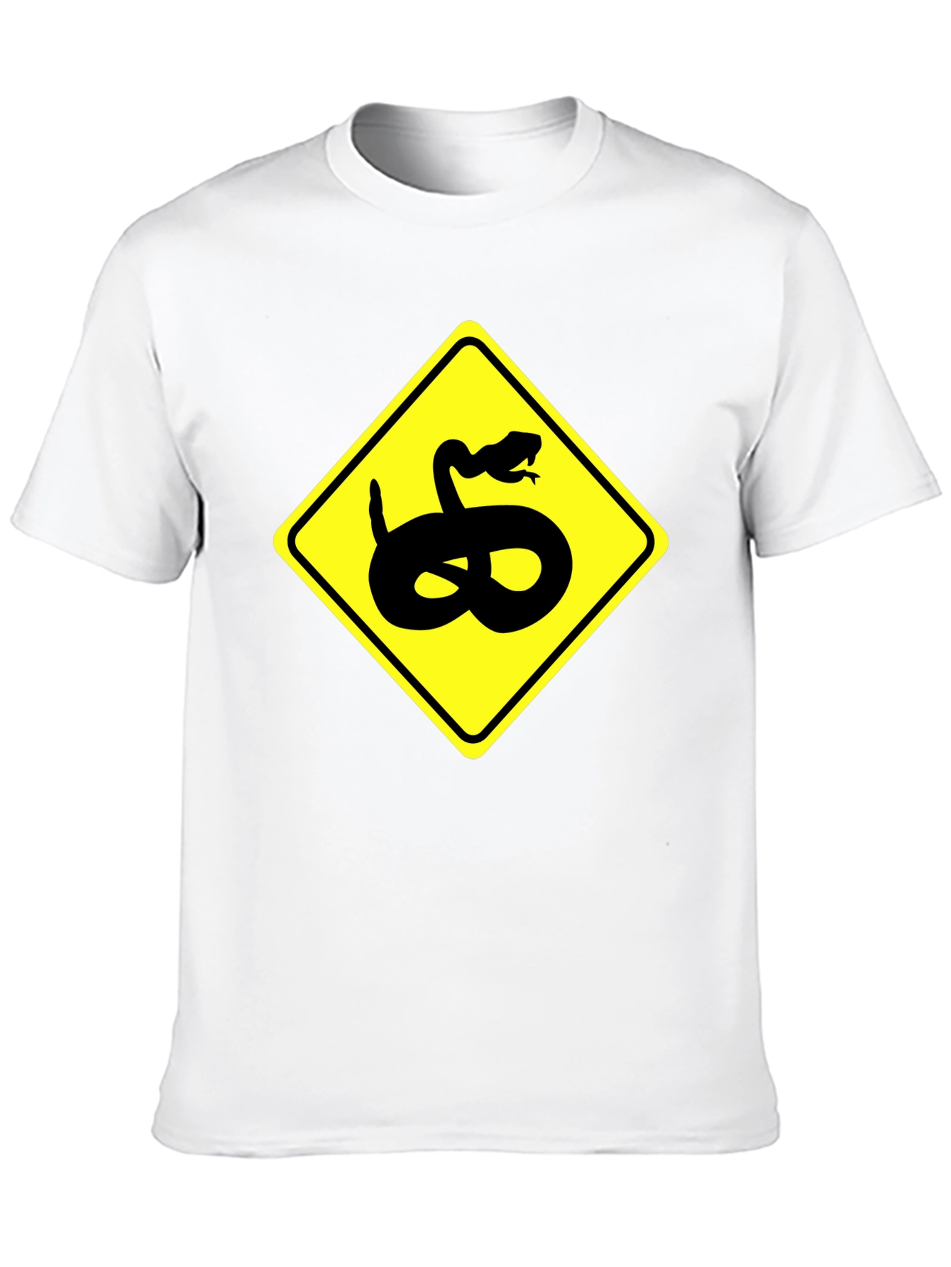 Snake Warning Sign Graphic Tee - Black