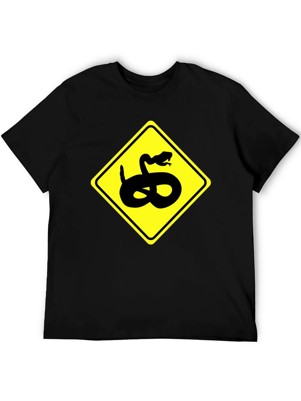 Snake Warning Sign Graphic Tee - Black