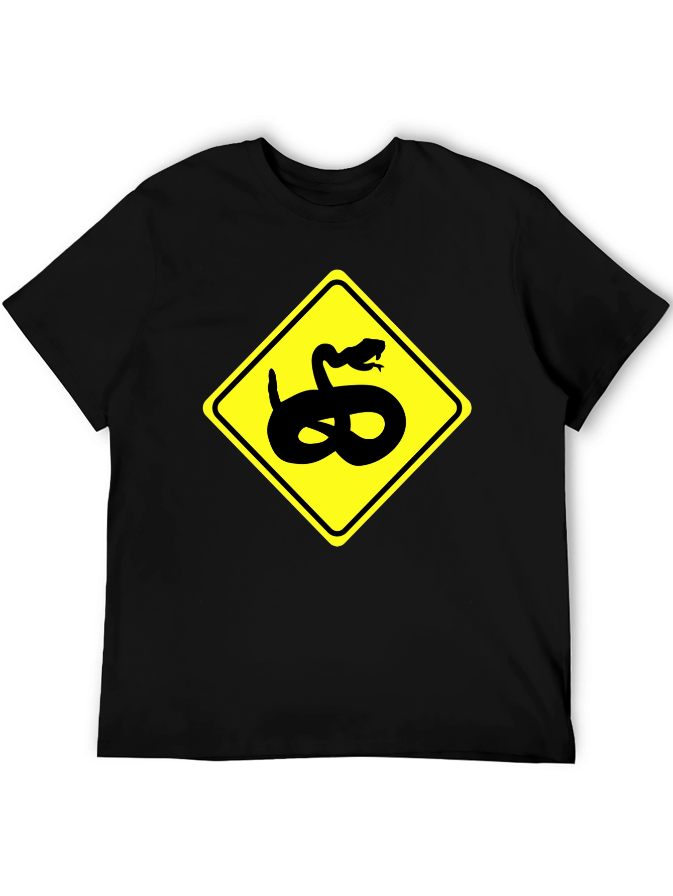 Snake Warning Sign Graphic Tee - Black