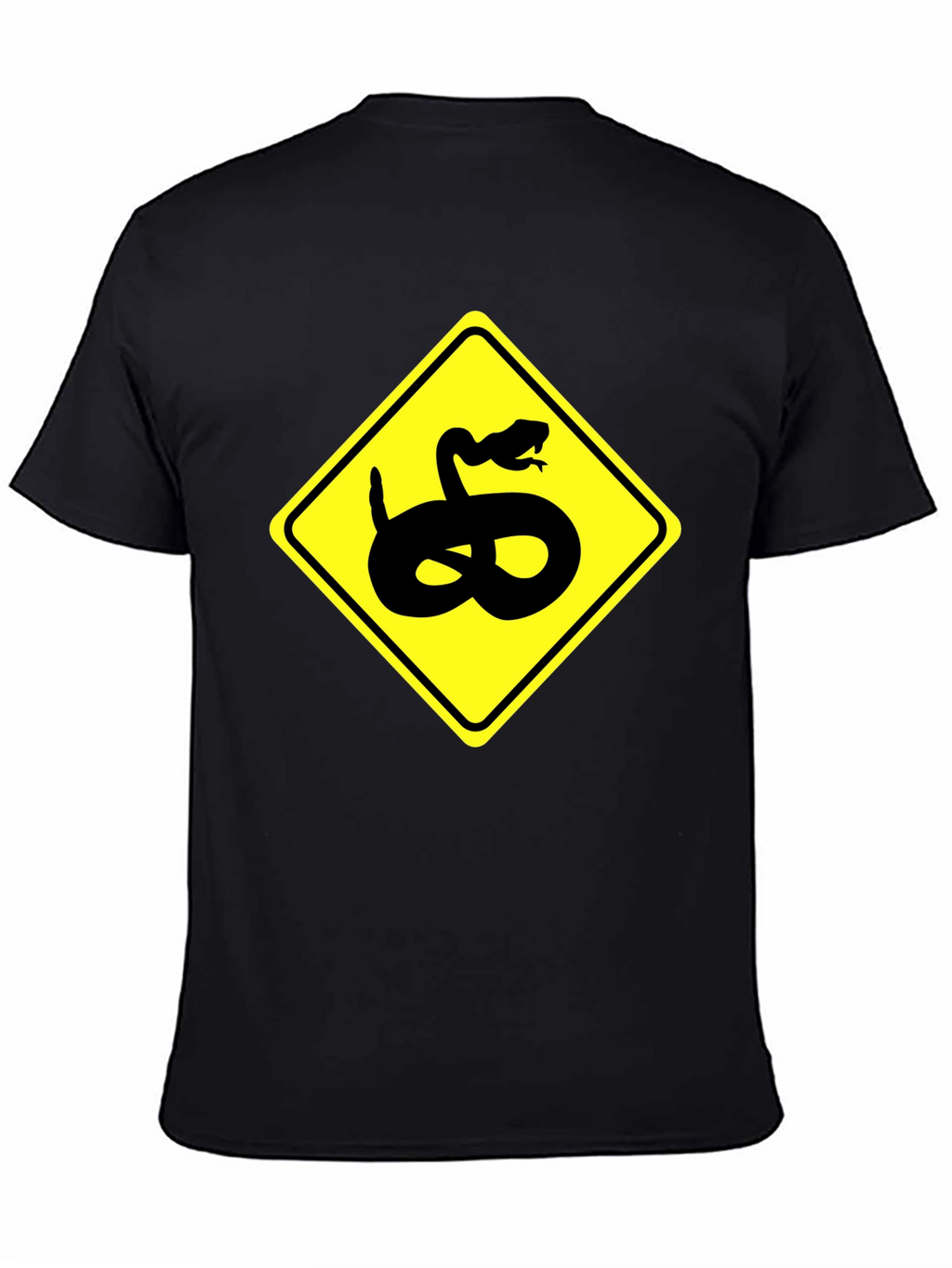 Snake Warning Sign Graphic Tee - Black