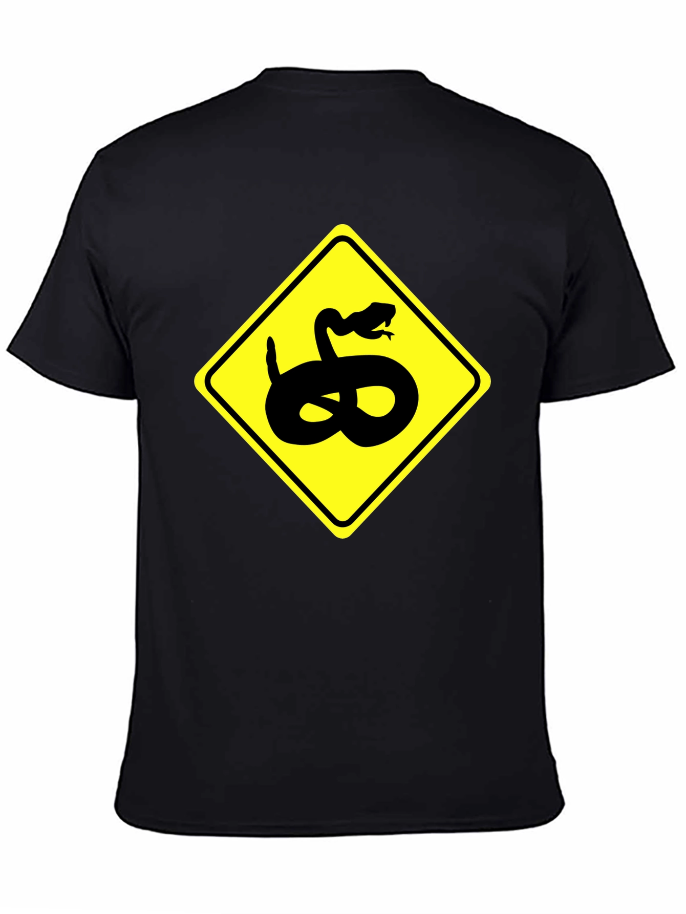 Snake Warning Sign Graphic Tee - Black