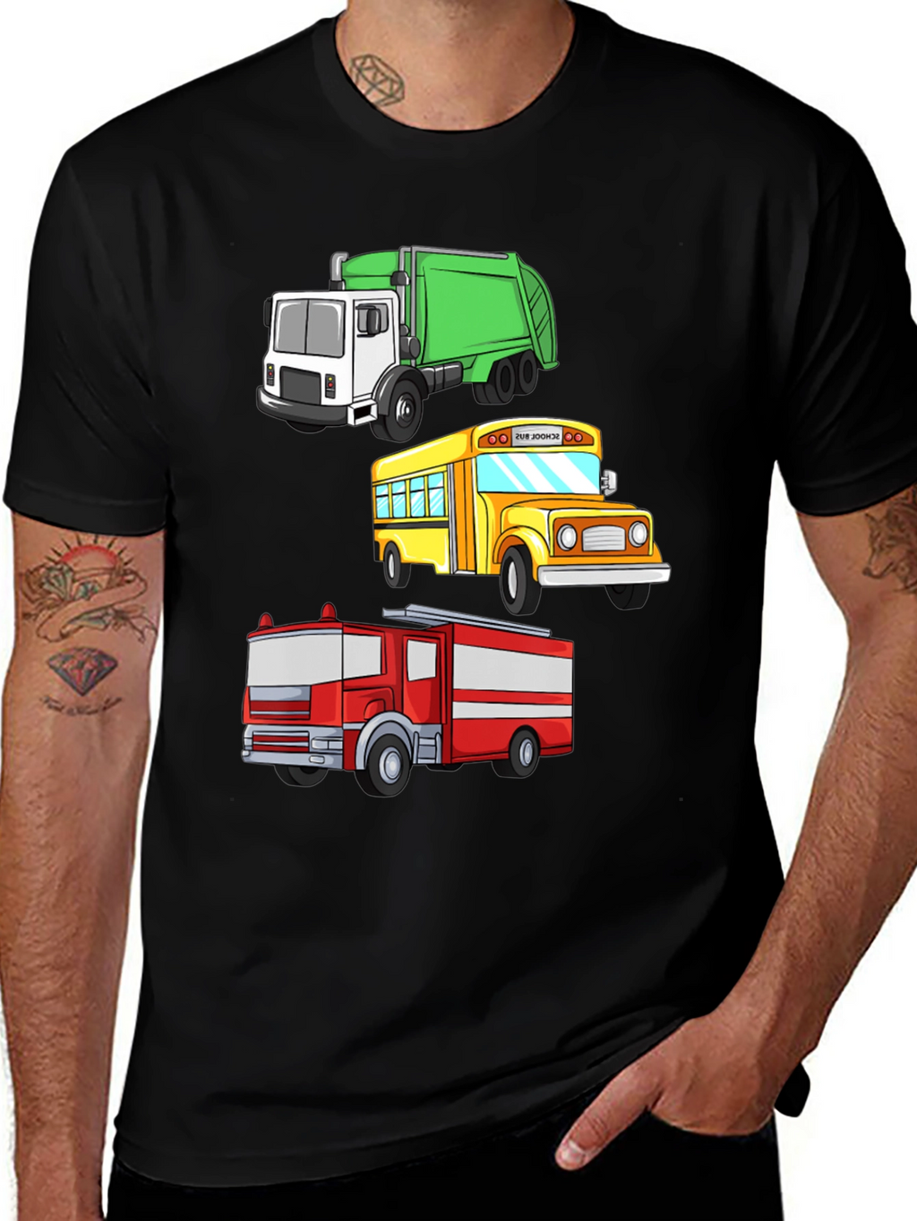 Cartoon Trucks T-Shirt - Fun for Kids!