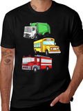 Cartoon Trucks T-Shirt - Fun for Kids!