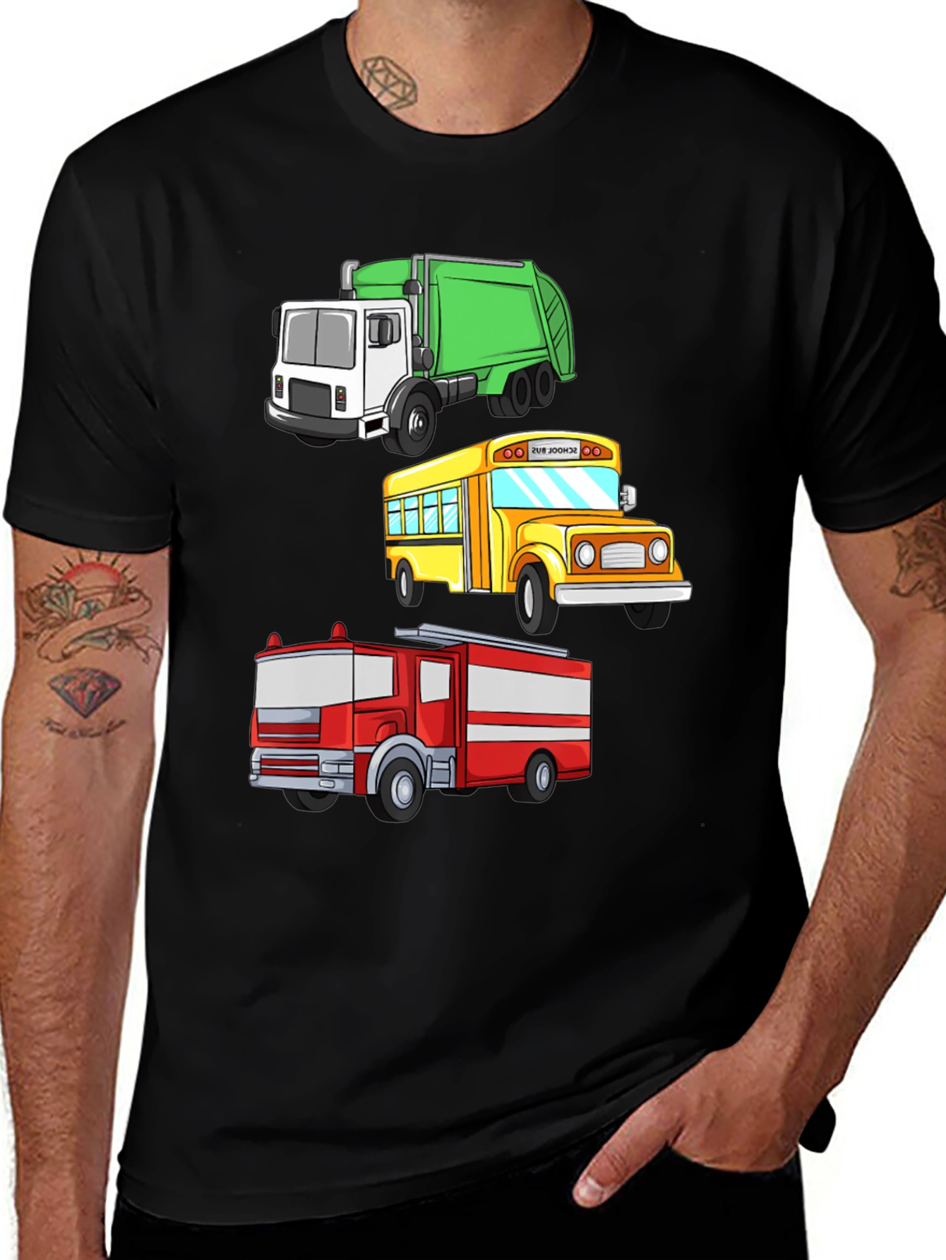 Cartoon Trucks T-Shirt - Fun for Kids!