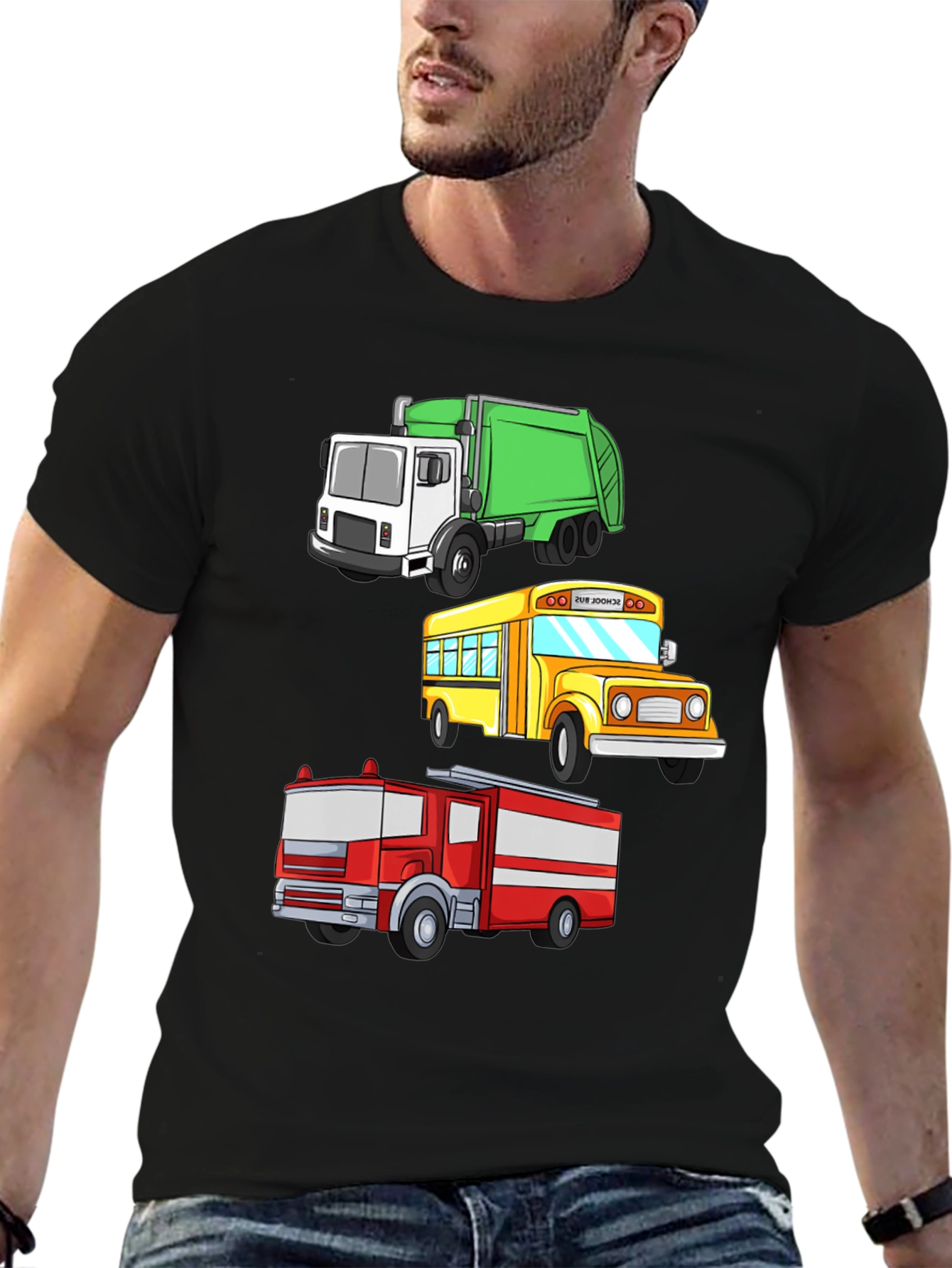 Cartoon Trucks T-Shirt - Fun for Kids!