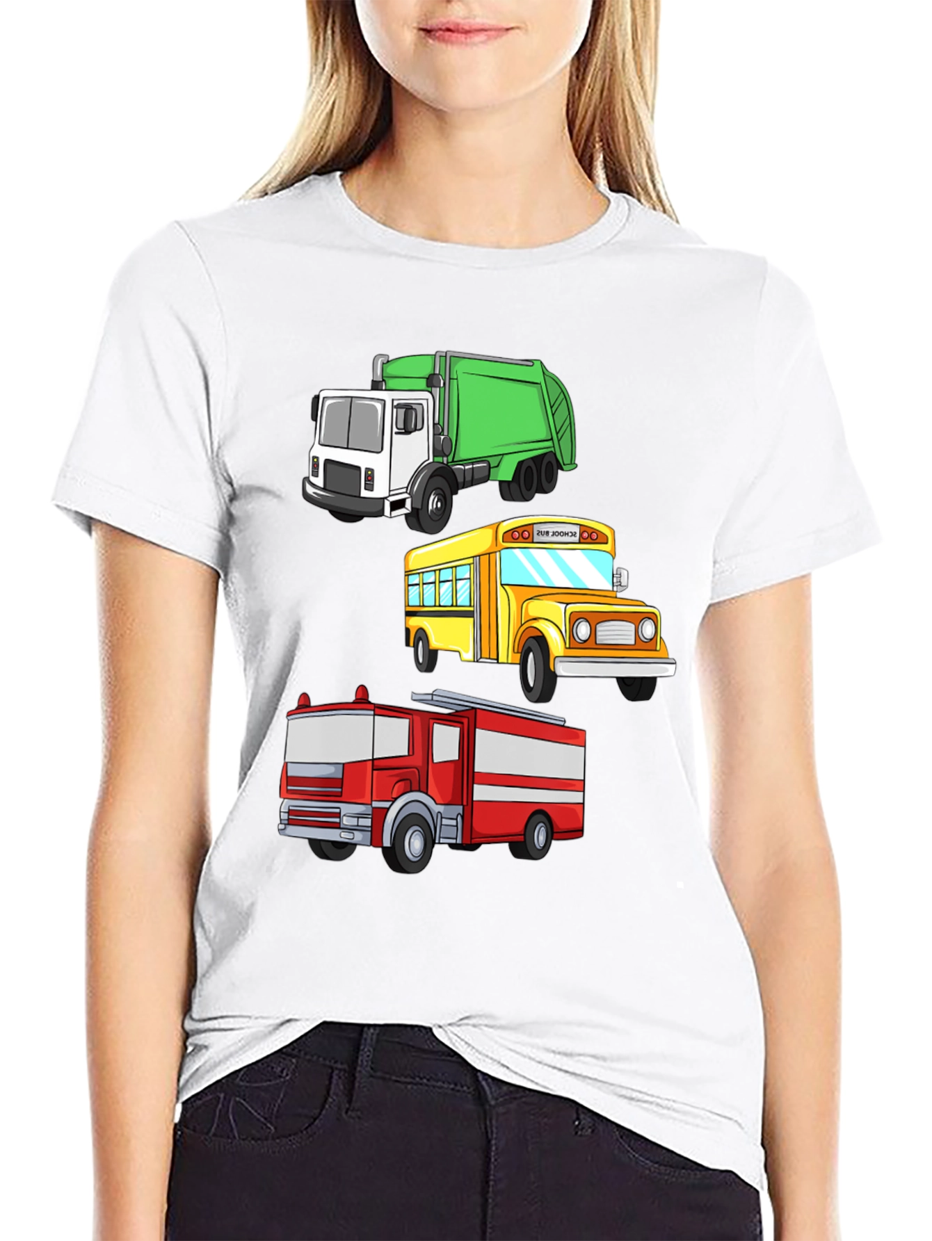 Cartoon Trucks T-Shirt - Fun for Kids!