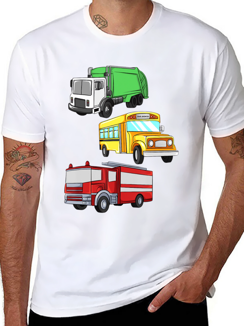 Cartoon Trucks T-Shirt - Fun for Kids!