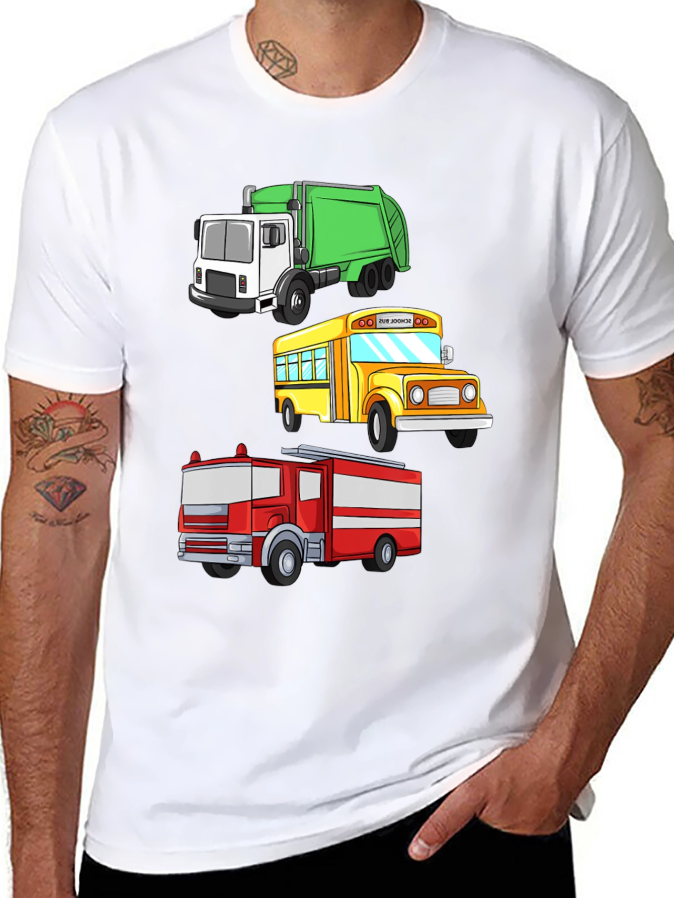 Cartoon Trucks T-Shirt - Fun for Kids!