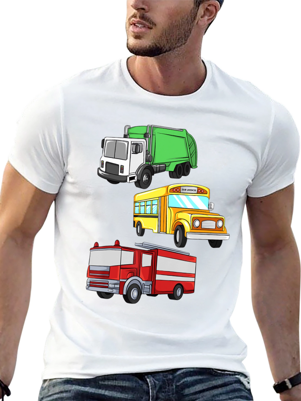 Cartoon Trucks T-Shirt - Fun for Kids!