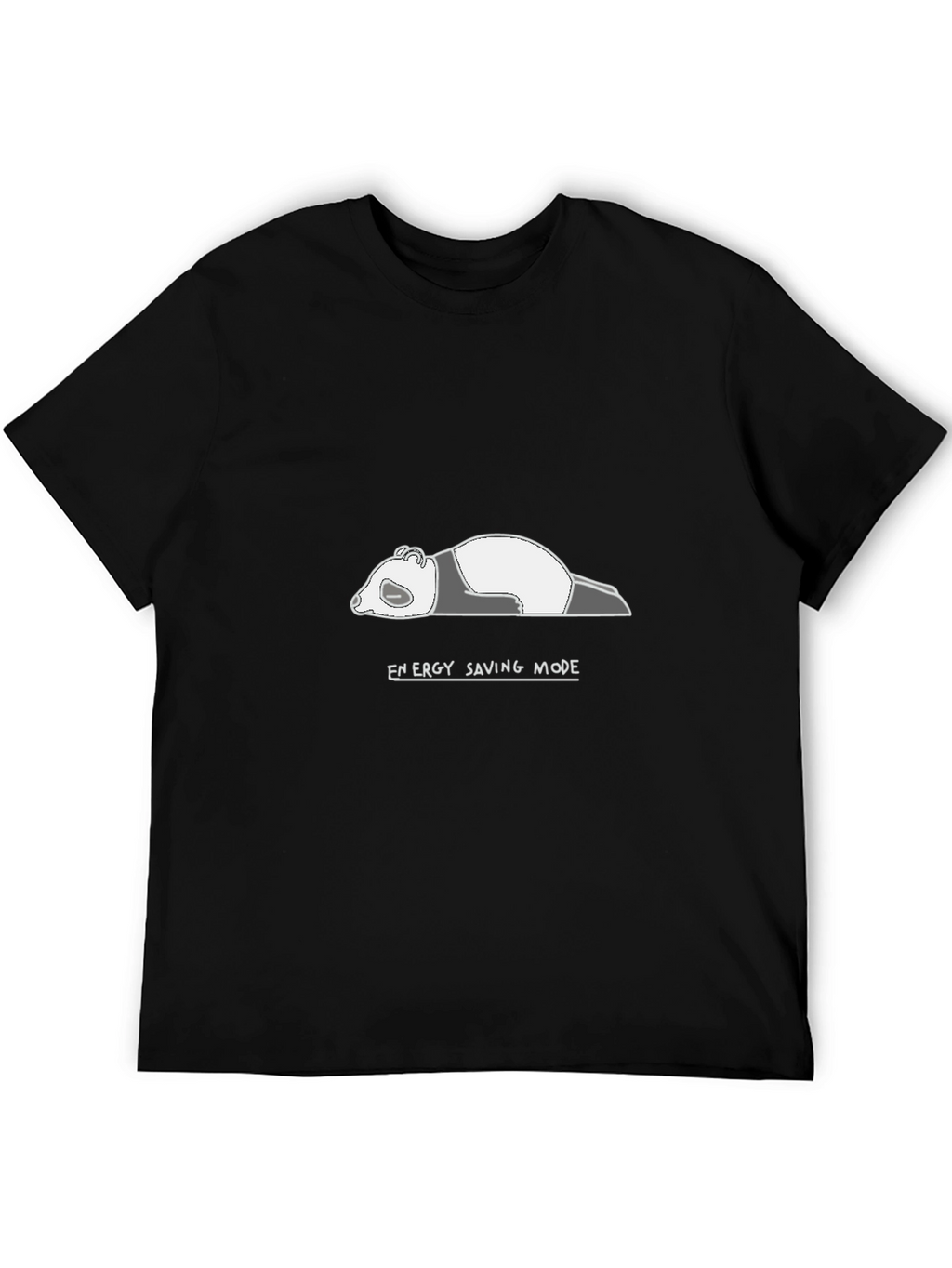Energy Saving Mode Panda T-Shirt - Black