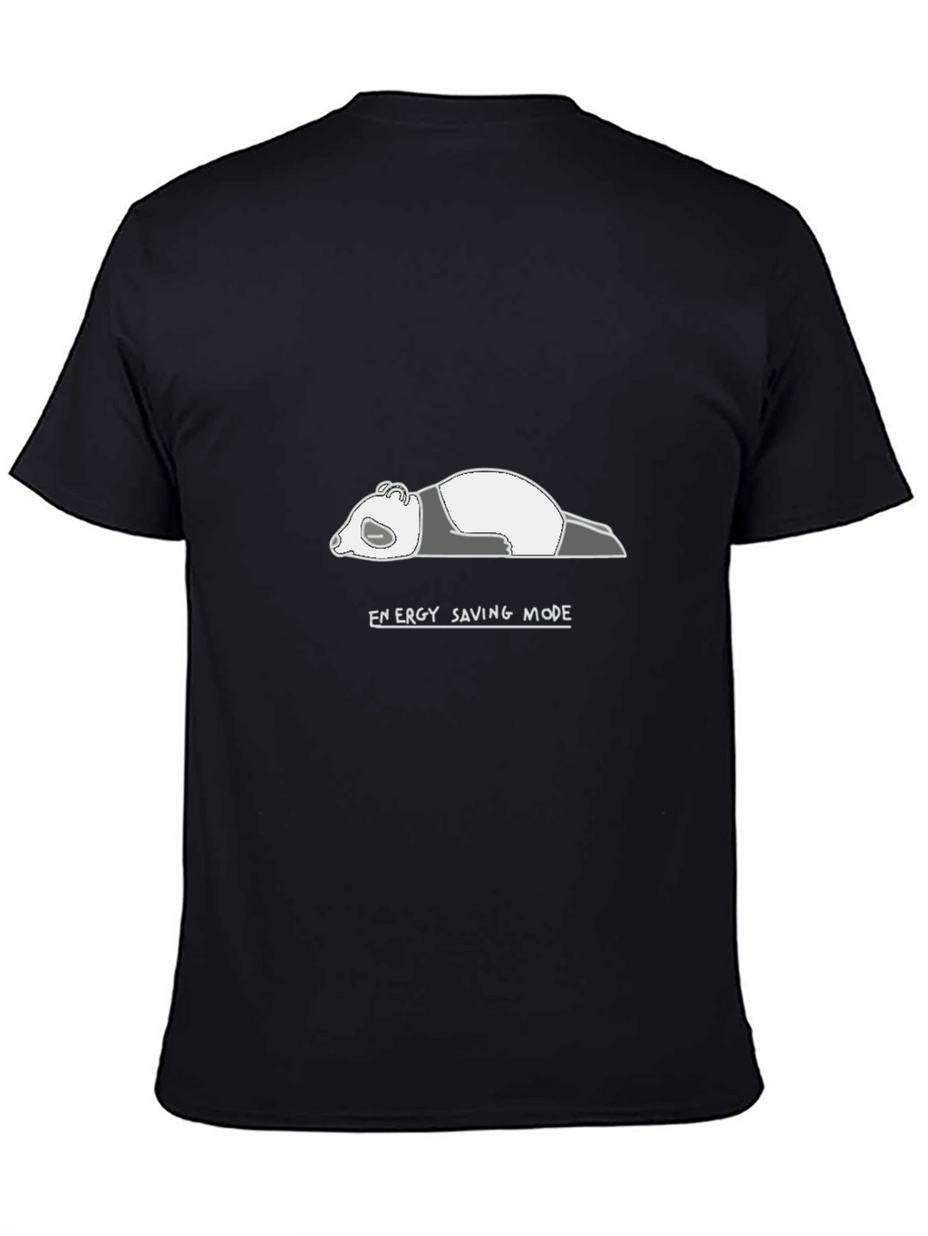 Energy Saving Mode Panda T-Shirt - Black