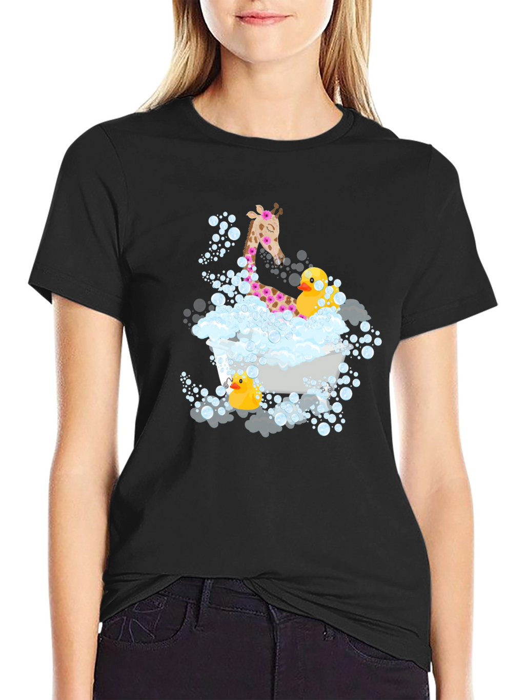 Giraffe & Ducks in Tub T-Shirt