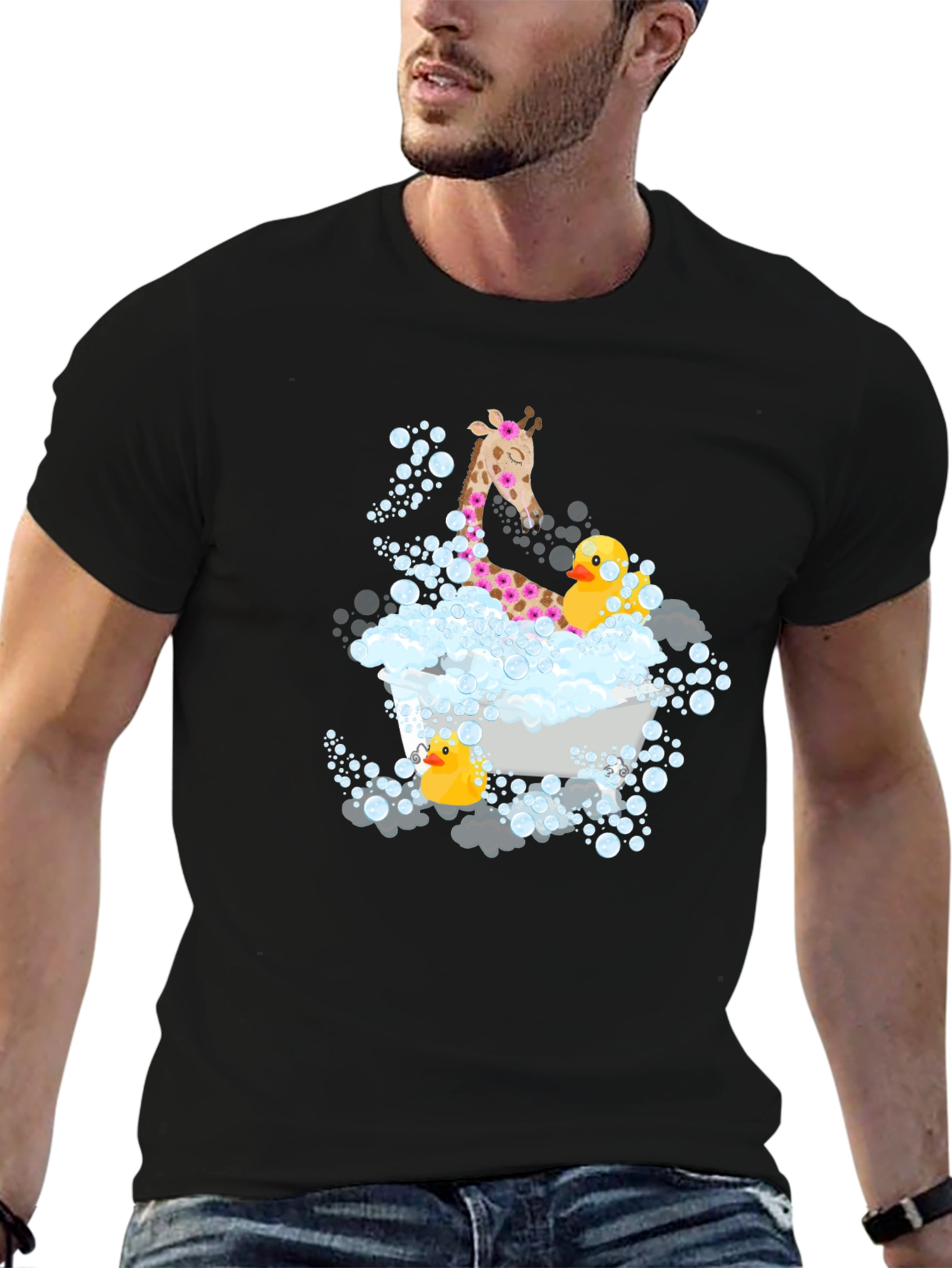 Giraffe & Ducks in Tub T-Shirt