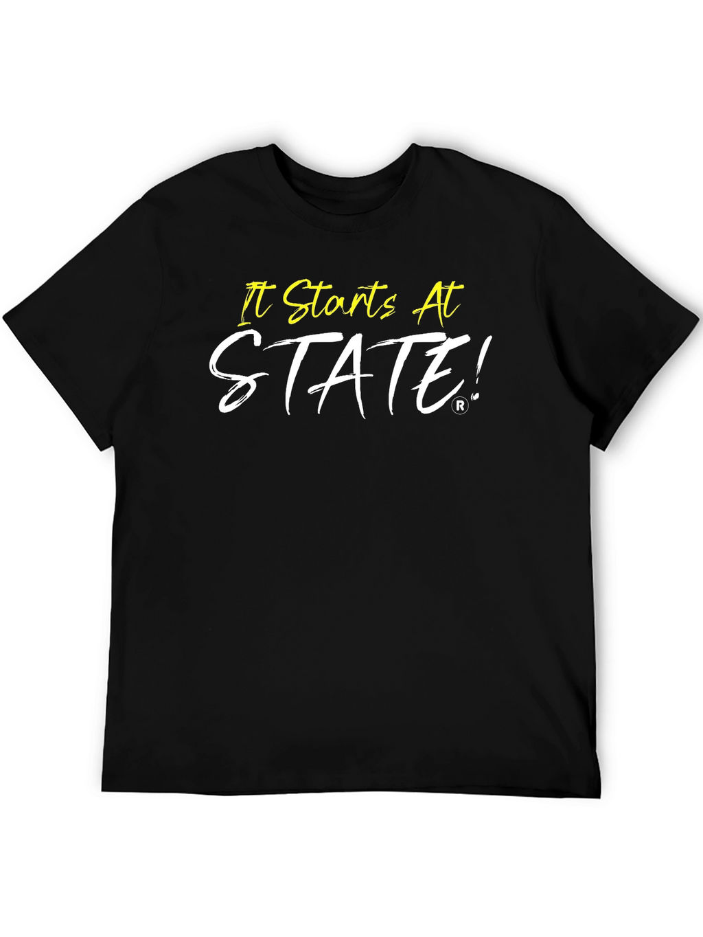 It Starts At STATE! Black Graphic Tee