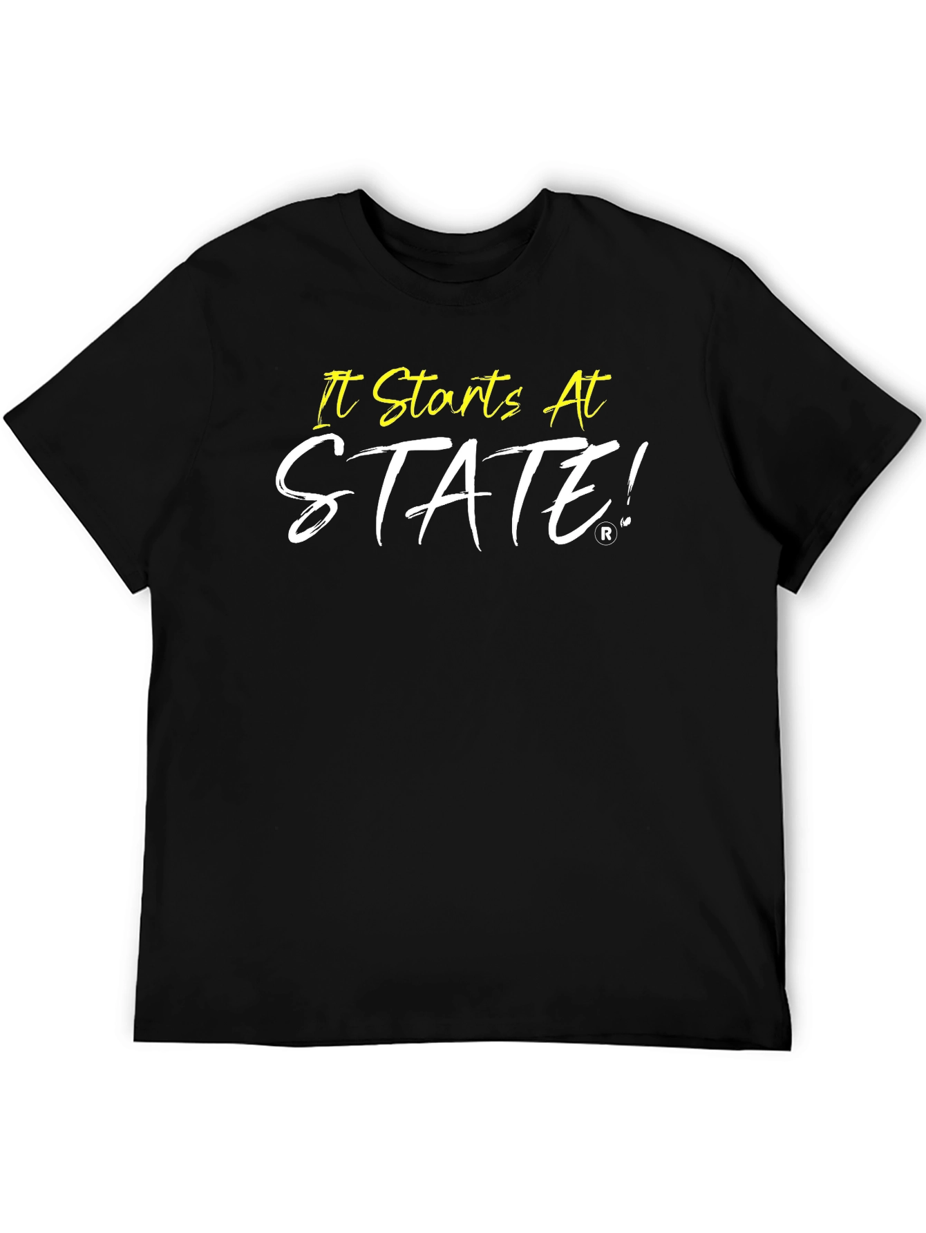 It Starts At STATE! Black Graphic Tee