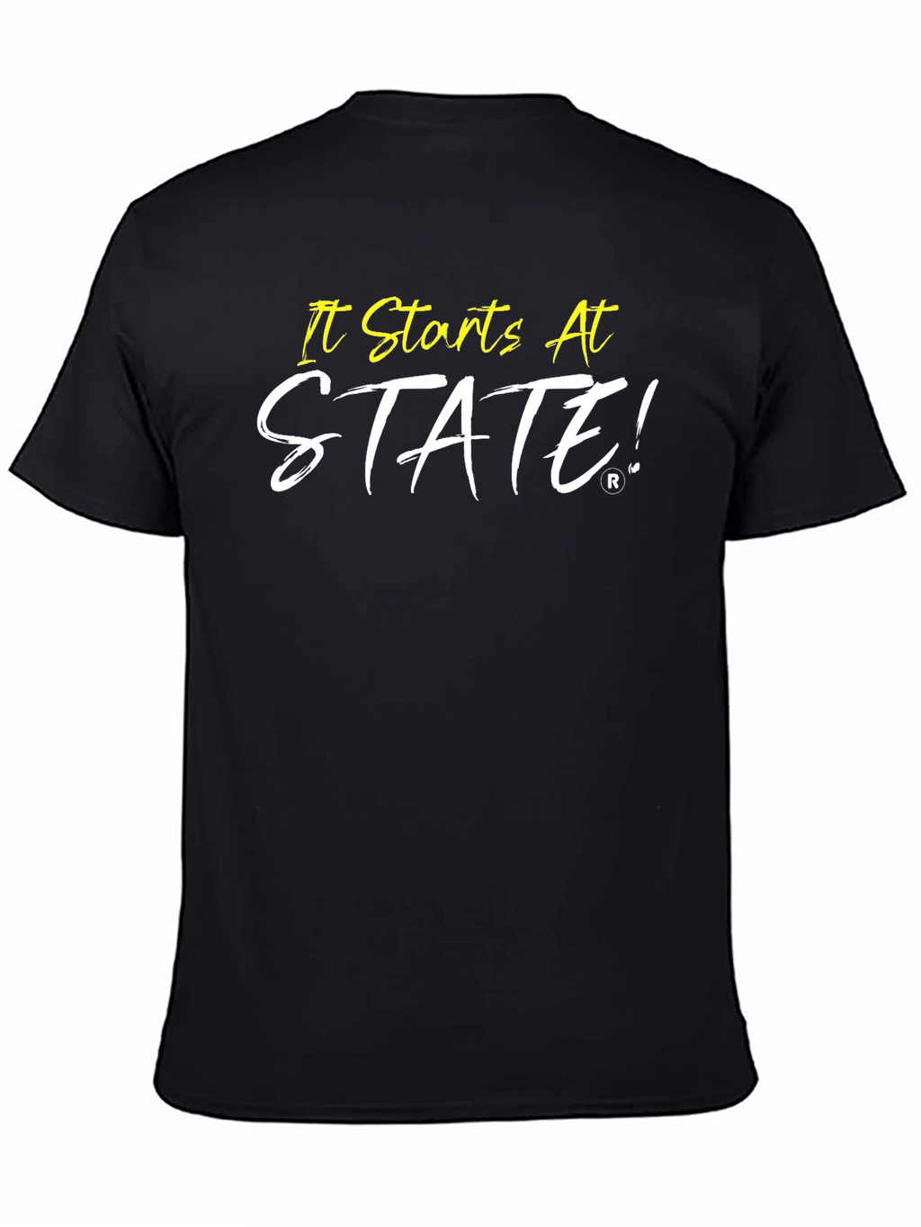 It Starts At STATE! Black Graphic Tee
