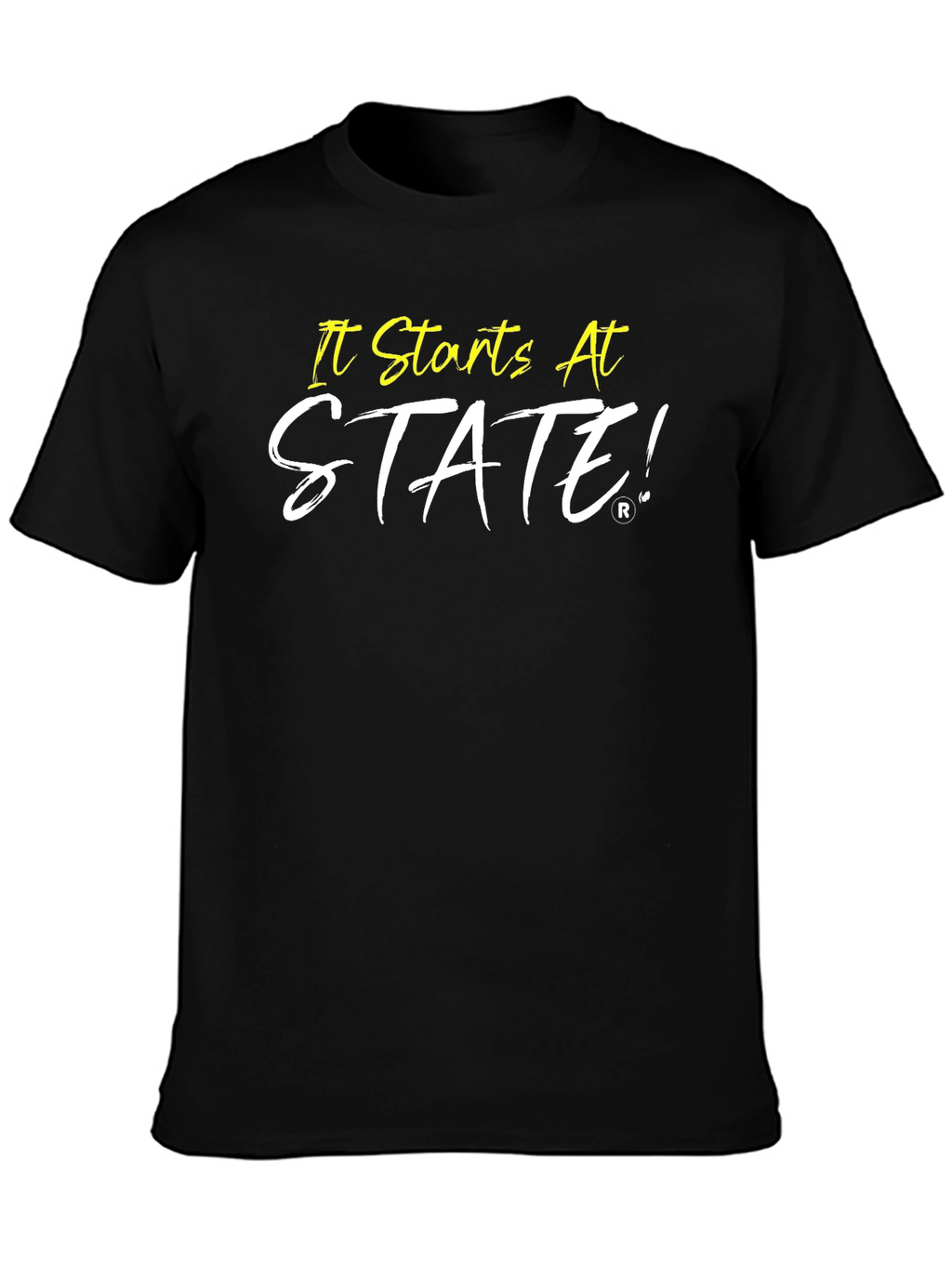 It Starts At STATE! Black Graphic Tee