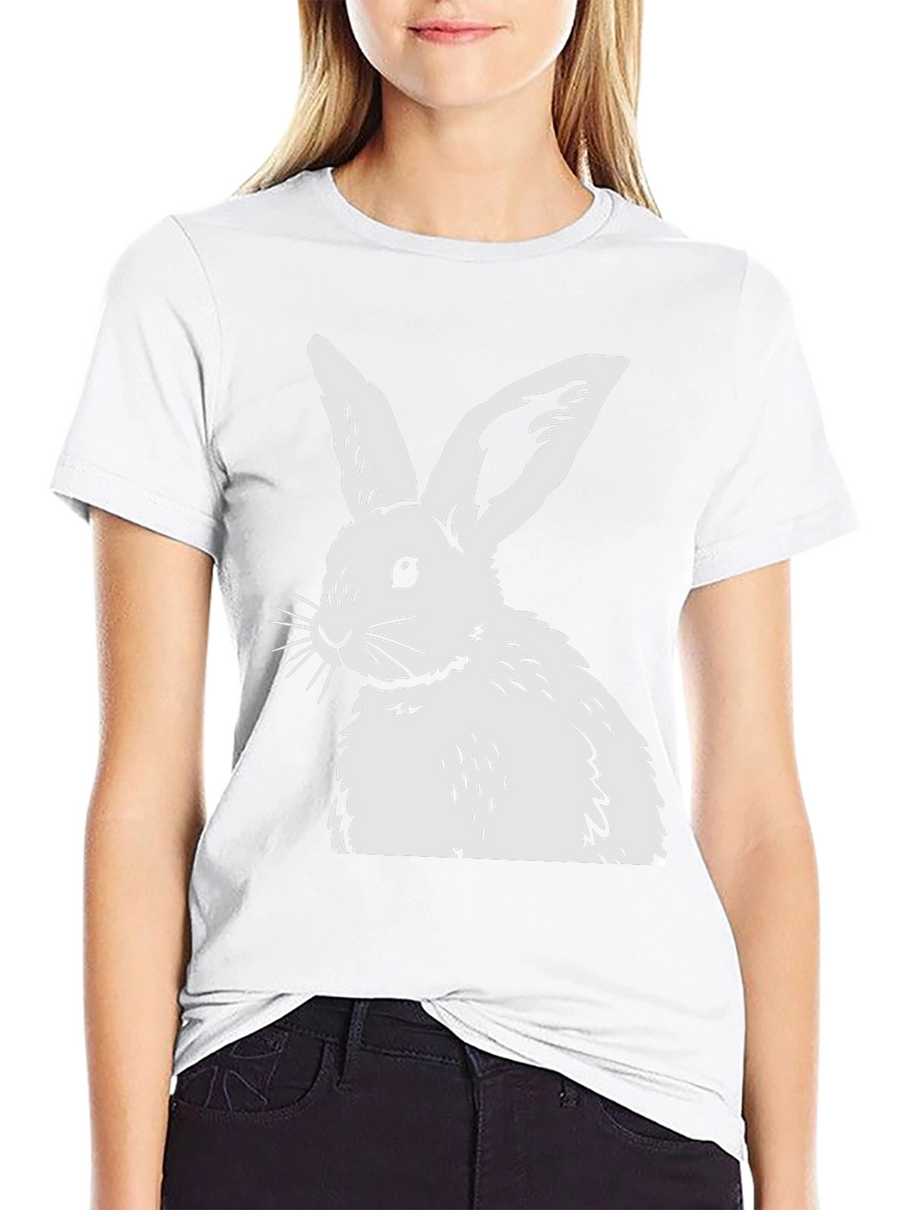 Rabbit Graphic Tee - Black Casual Top
