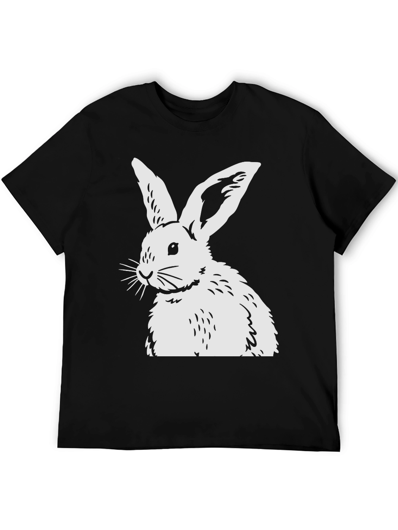 Rabbit Graphic Tee - Black Casual Top