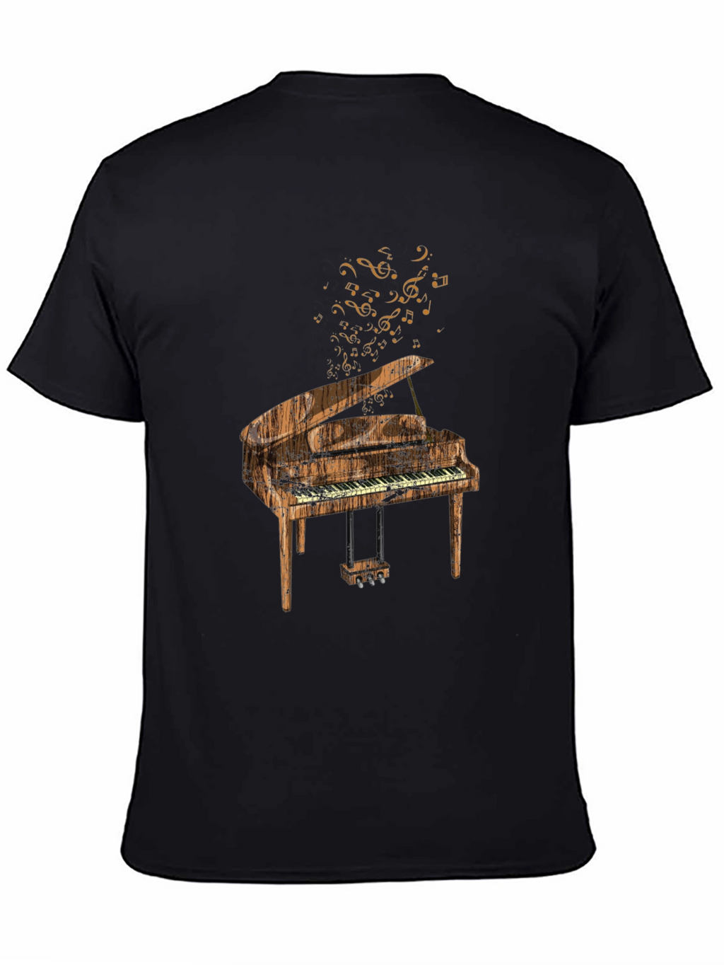 Piano Graphic Tee - Music Lovers Black T-Shirt
