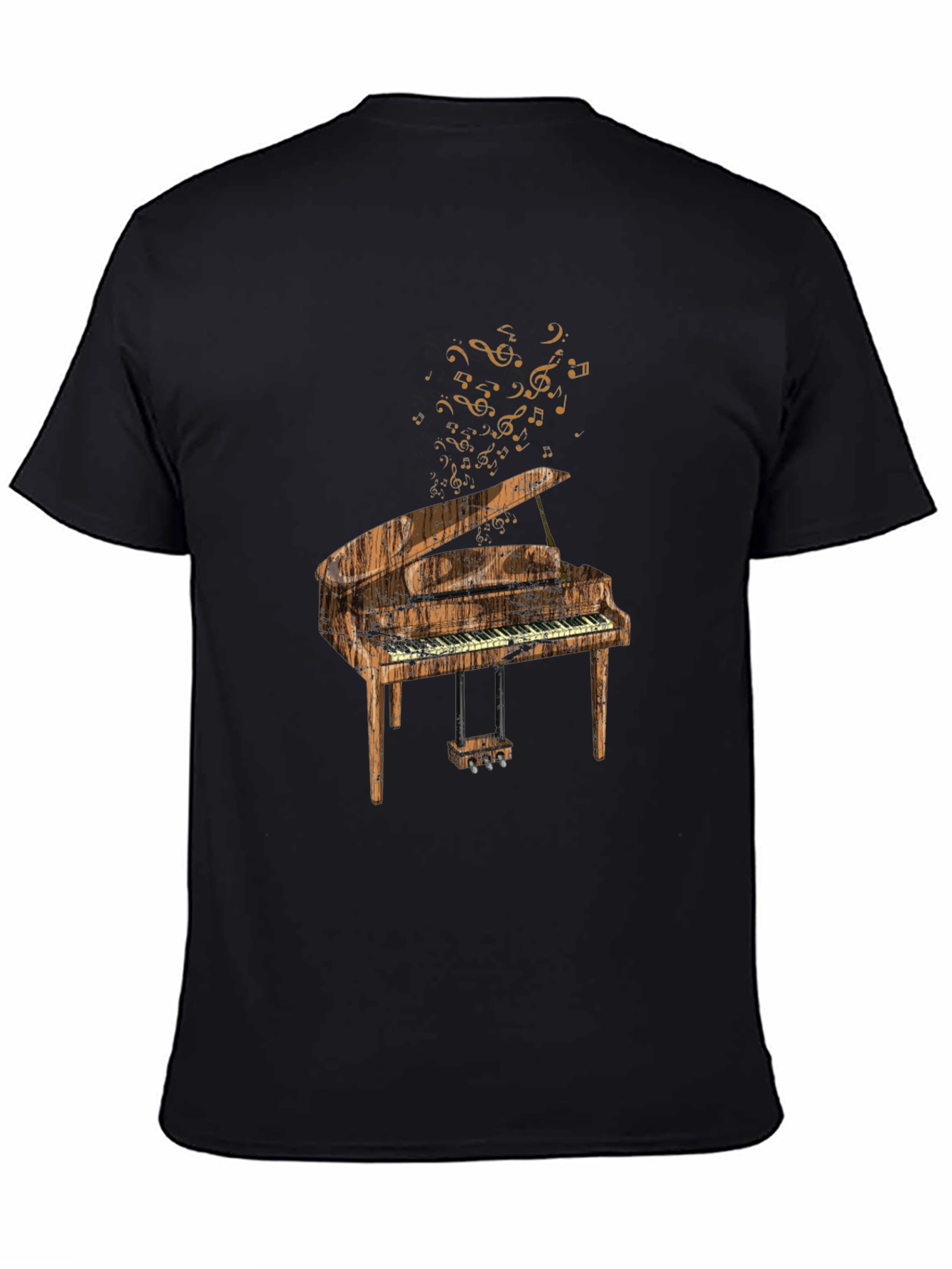 Piano Graphic Tee - Music Lovers Black T-Shirt