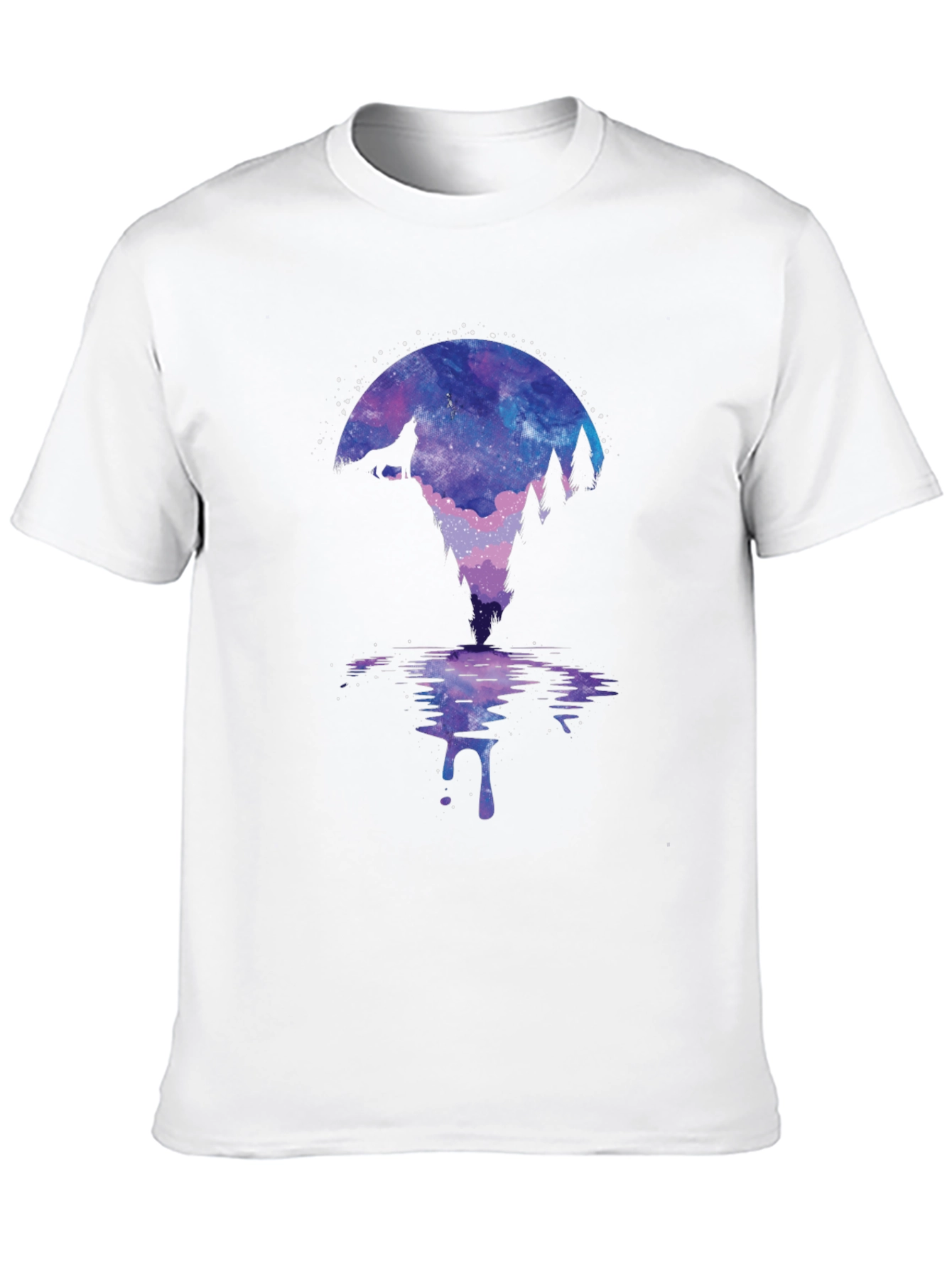 Wolf Galaxy Print Black T-Shirt