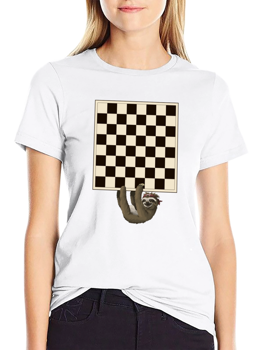 Sloth Chess Board Graphic Tee