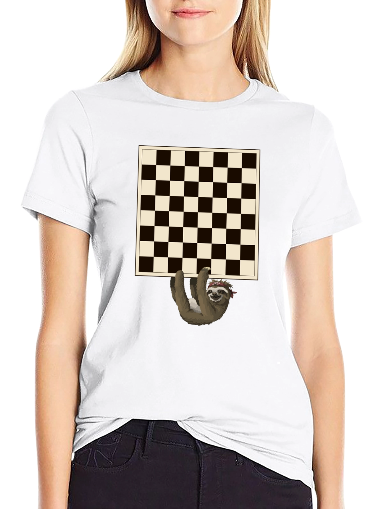 Sloth Chess Board Graphic Tee