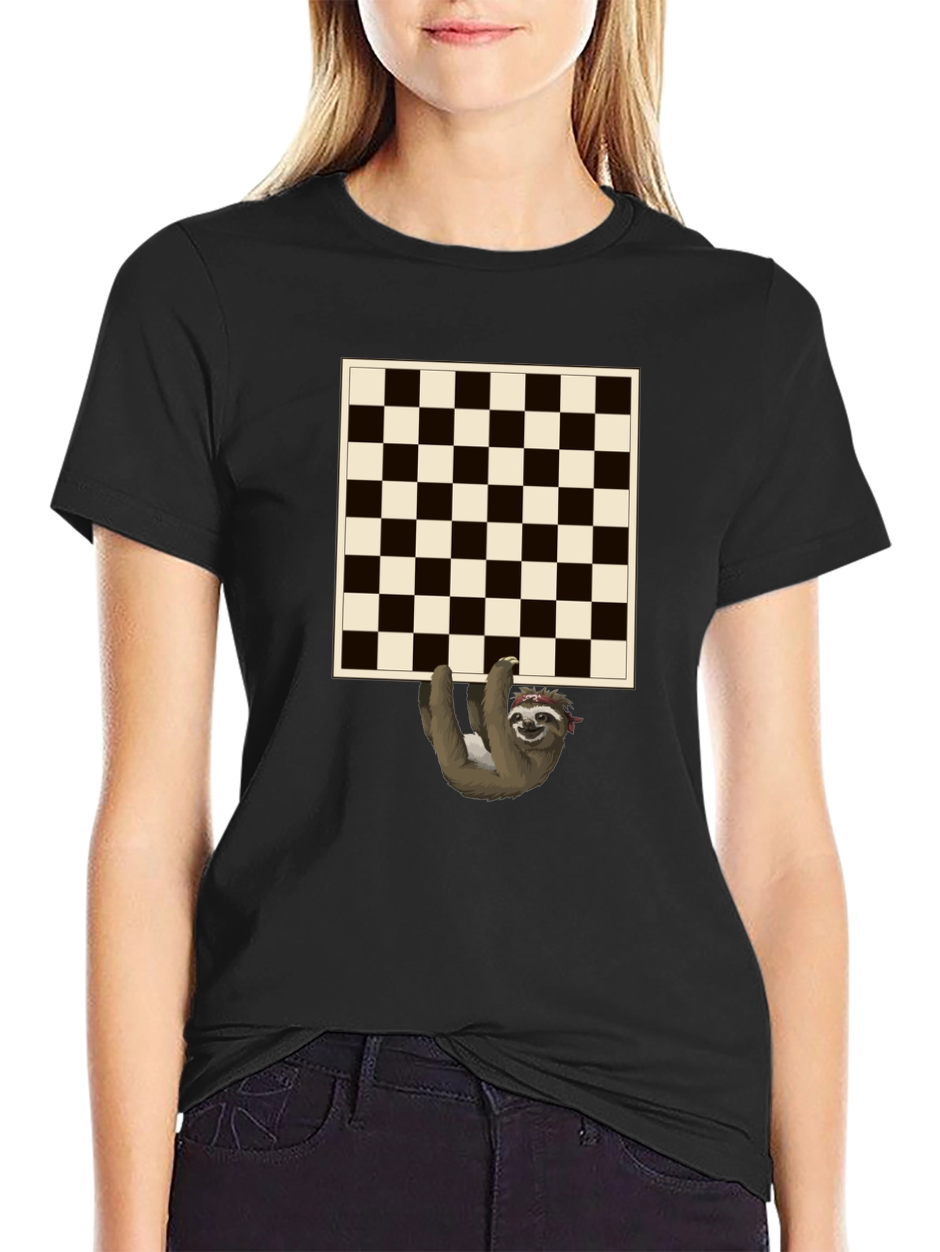 Sloth Chess Board Graphic Tee