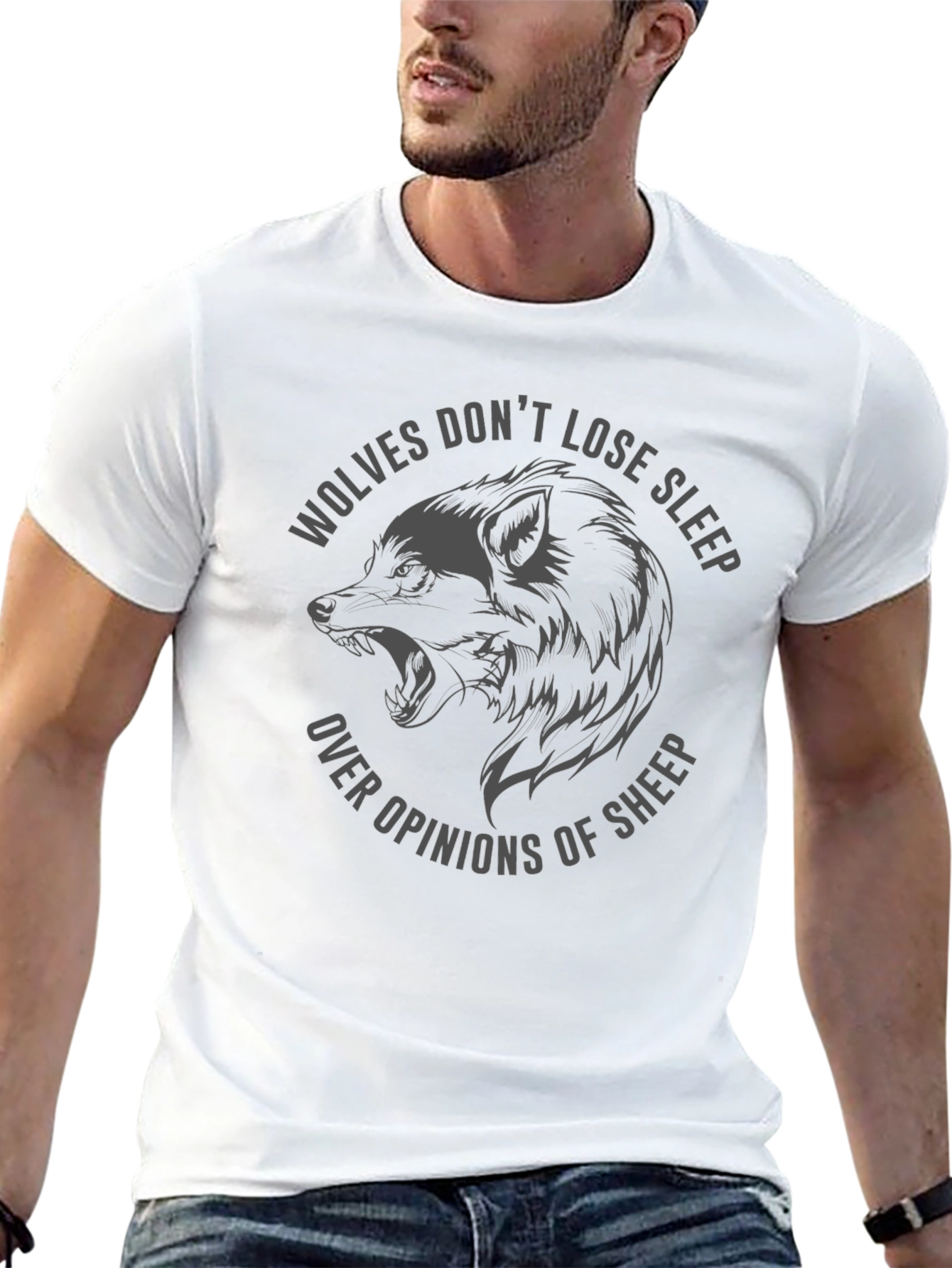 Wolves Dont Lose Sleep Graphic Tee - Black