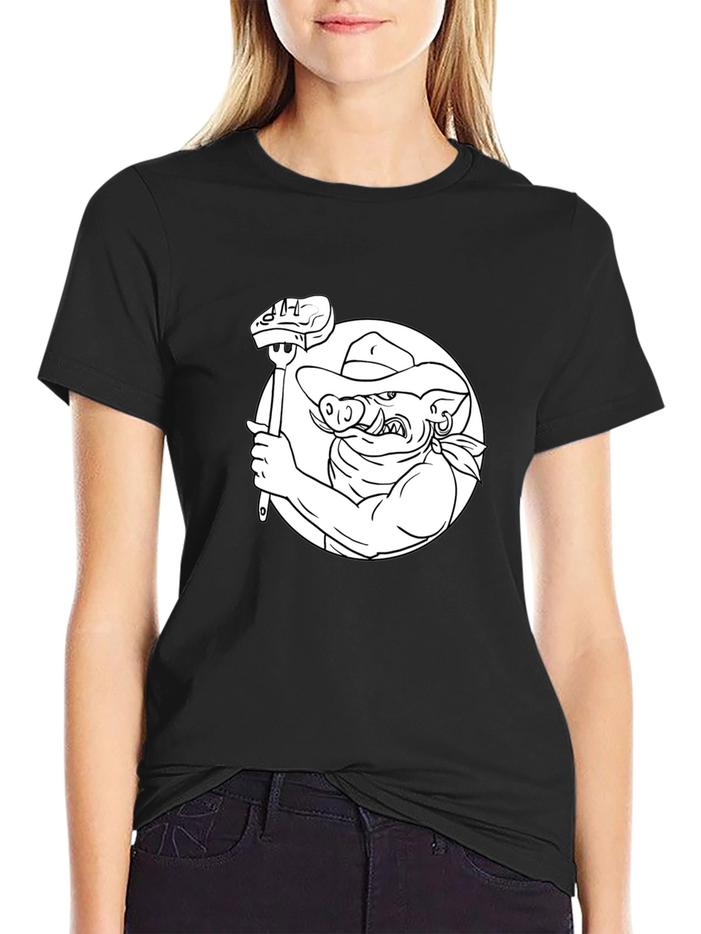 BBQ Hog T-Shirt - Black Cotton Tee