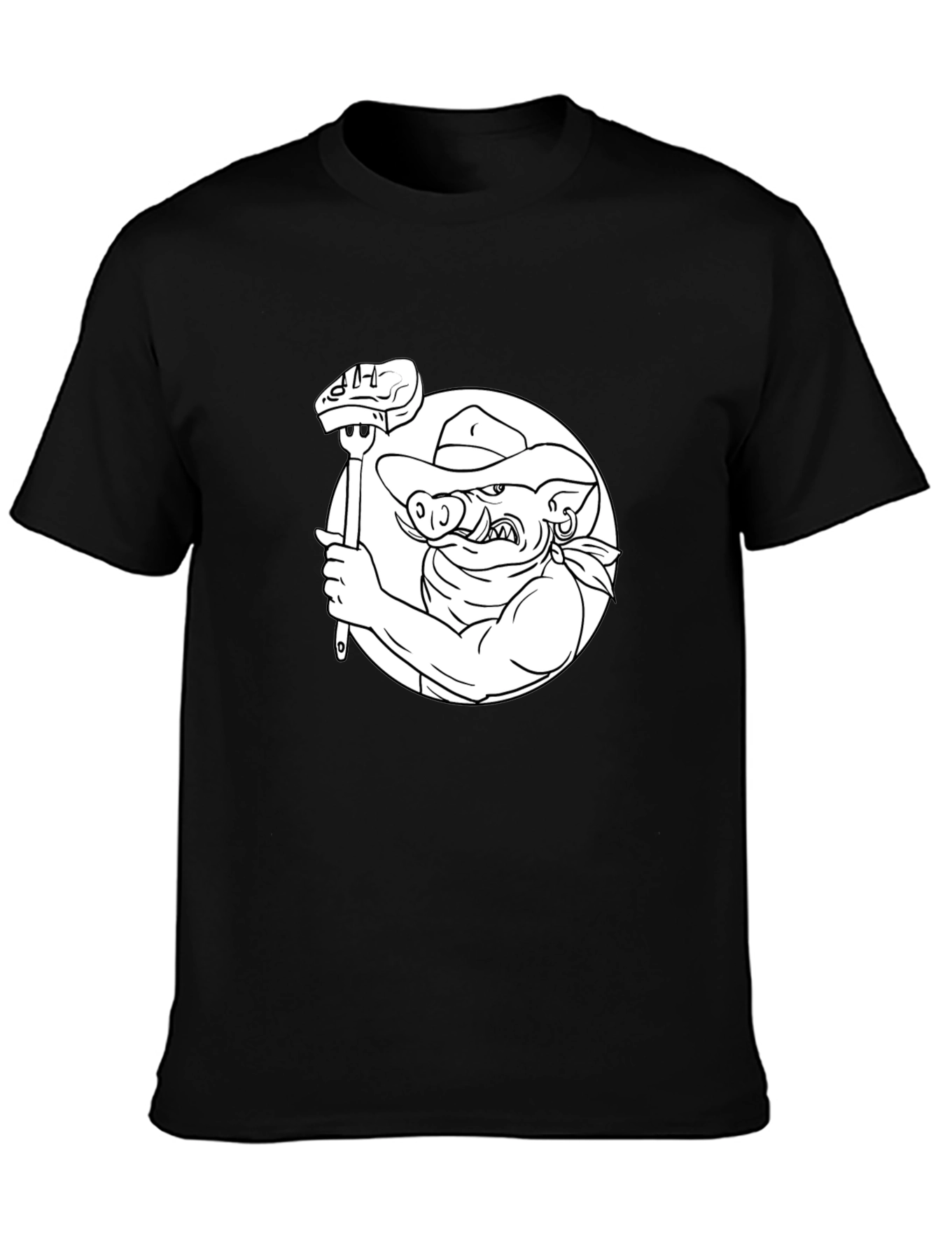 BBQ Hog T-Shirt - Black Cotton Tee