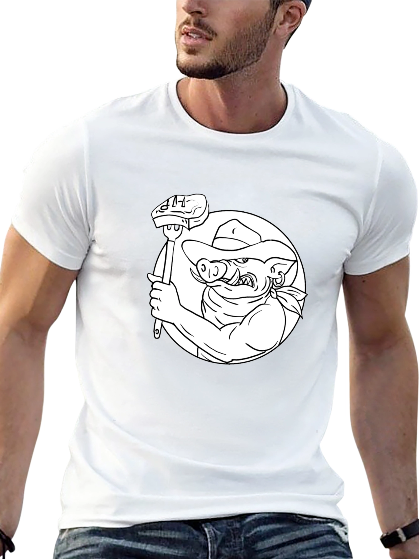 BBQ Hog T-Shirt - Black Cotton Tee