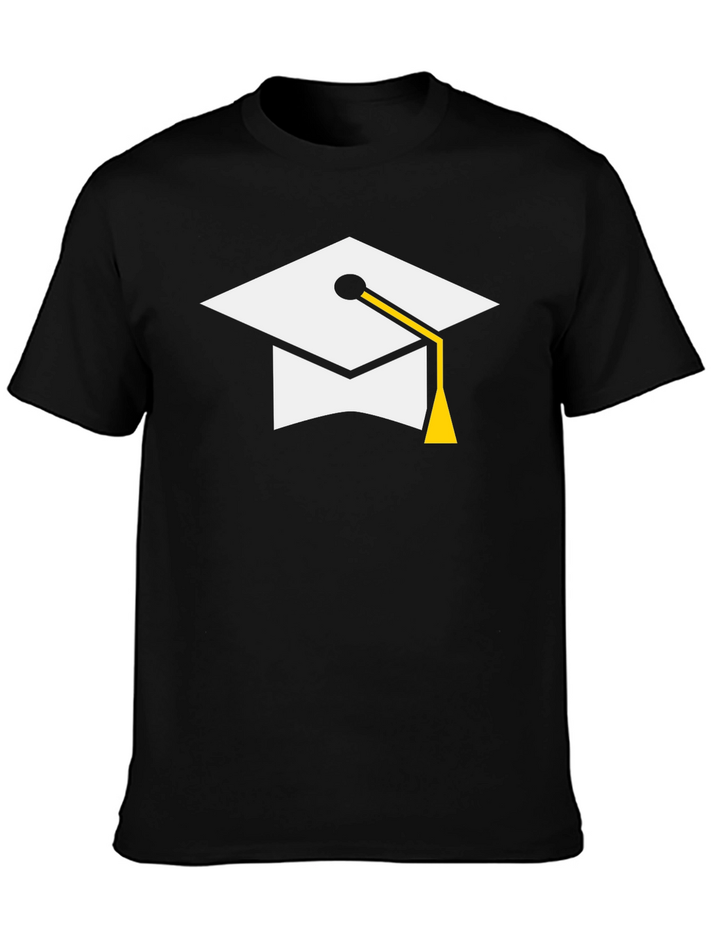 Graduation Cap Graphic Tee - Black