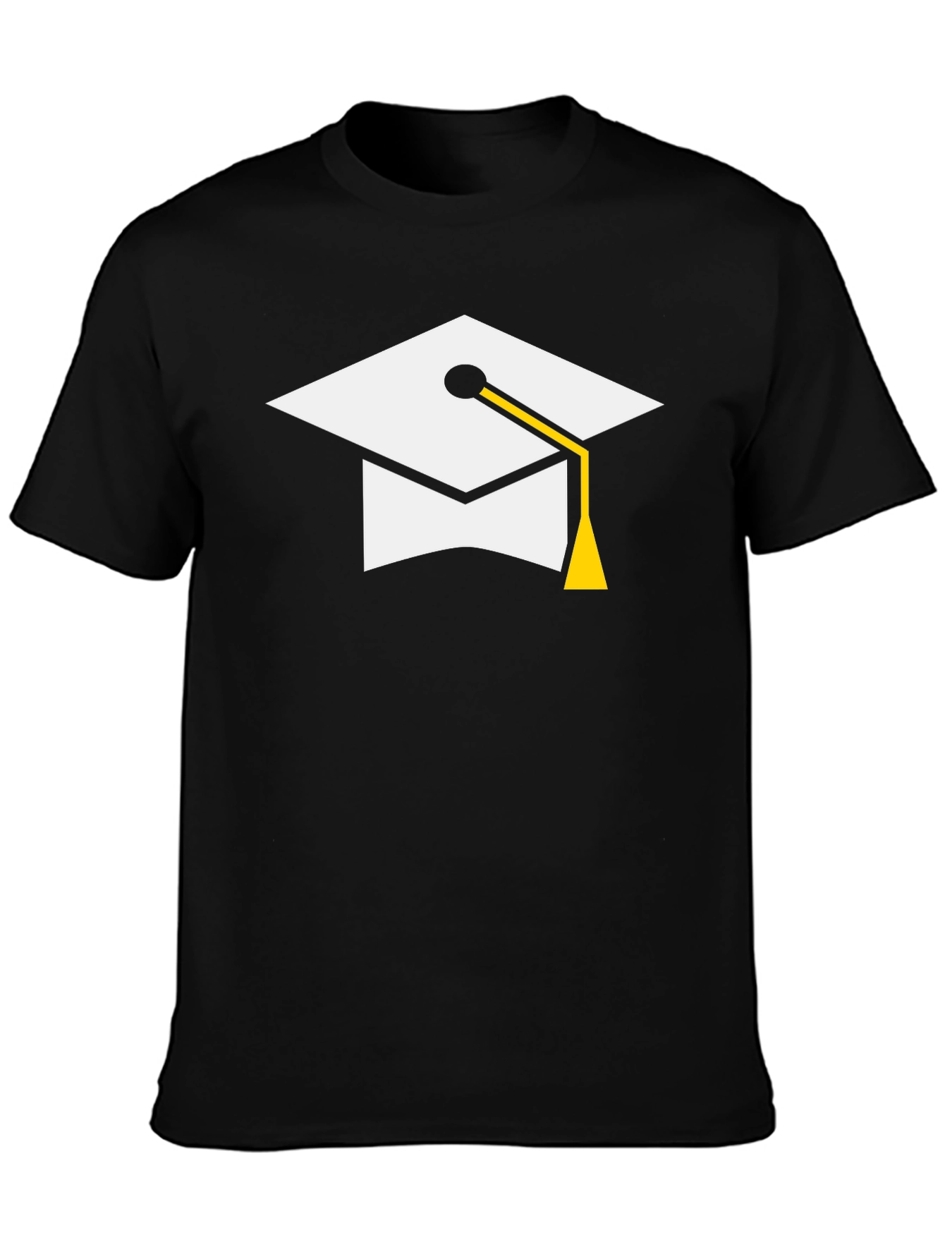 Graduation Cap Graphic Tee - Black
