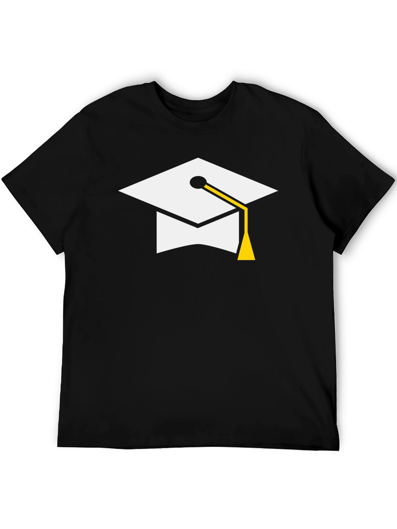 Graduation Cap Graphic Tee - Black